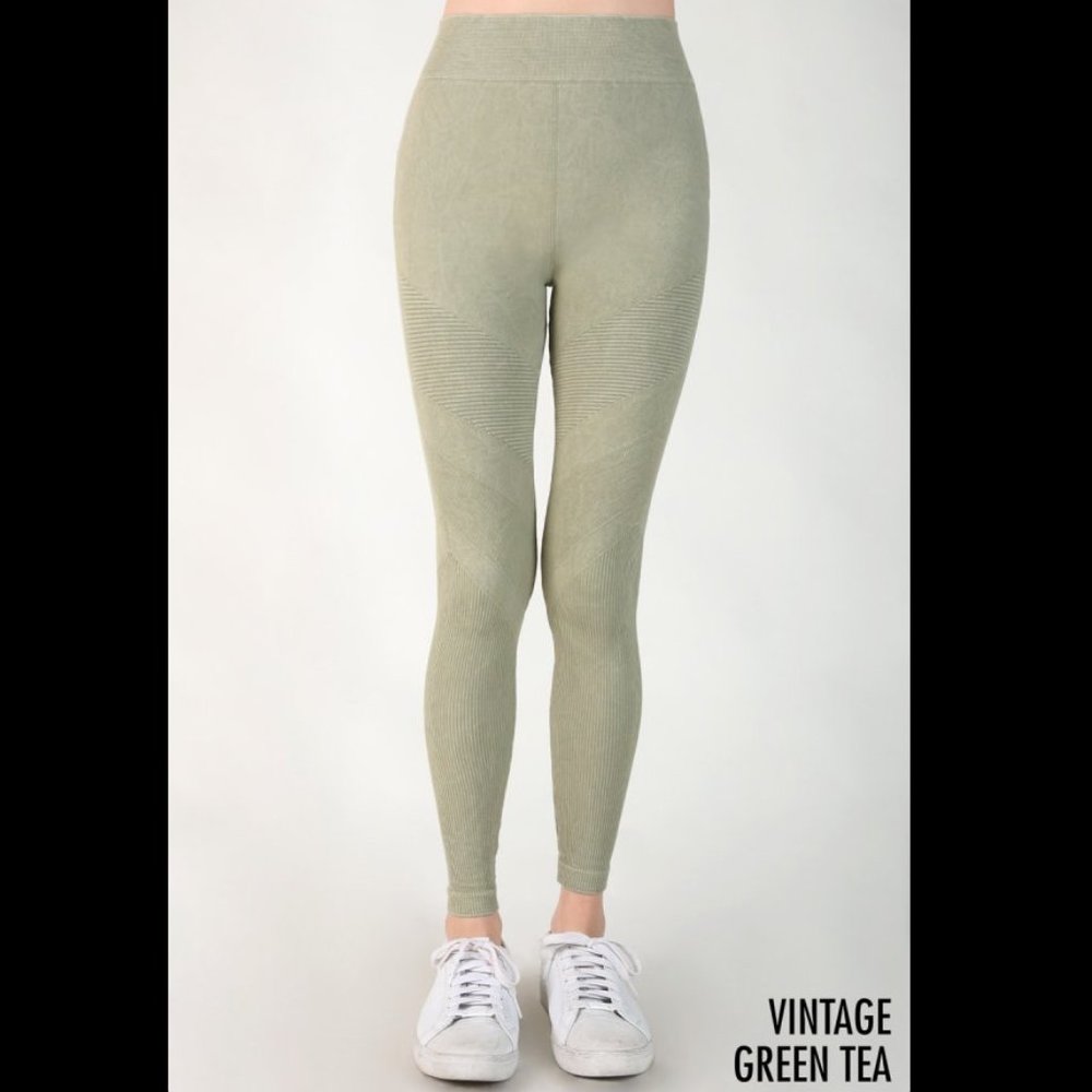 NEW Green Tea Premium Vintage Moto Designed Jeggings by Nikibiki